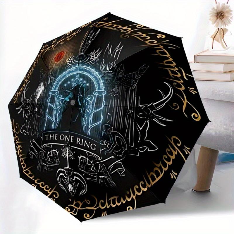 1pc The Lord of the Rings Automatic Opening/closing Umbrella, Foldable Sunshade, Perfect Gift for Friends, Durable Plastic Handle yy250808064