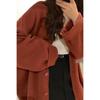 Autumn Winter Korean Fashion V-neck Cardigan Sweater Knitted Loose Casual Coats Office Long Sleeve Elegant Solid Color Jackets Simple Clothing