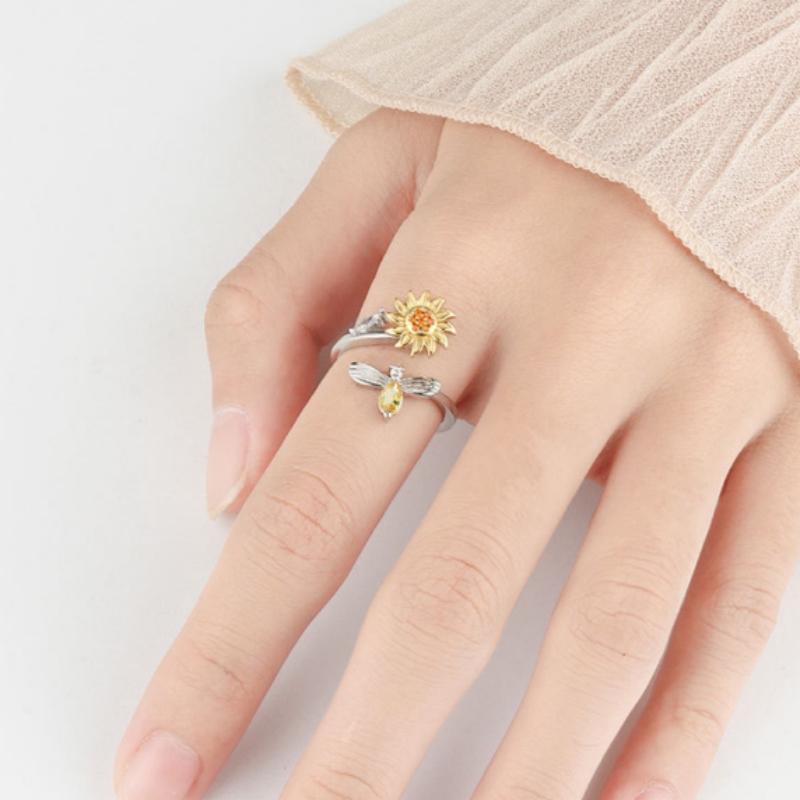 1pcs plated Imitation Gold Ring Simple Women Jewelry Rotatable Micro set Zirconia Personalized Luxury Casual Jewelry