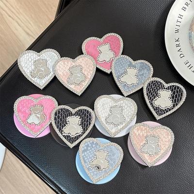 Korean-Style Heart-Shaped Magnetic Phone Holder Stand for Women