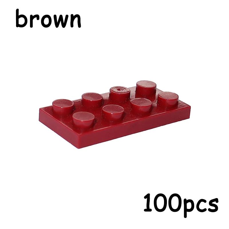 100PCS Size 2x4 Dot Plate 3020 MOC Assemble Particles DIY Building Blocks 2*4 Figures Bricks Educational Creative Toy for Kid