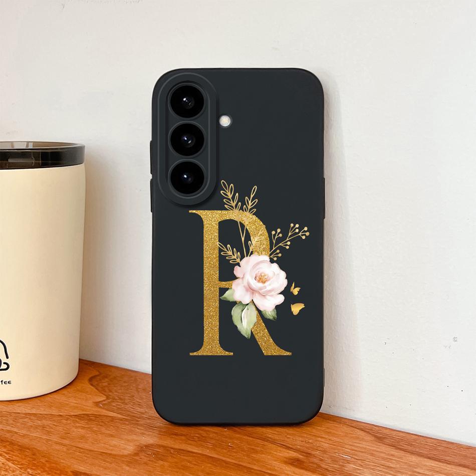 Flower Letter Phone Cover For Samsung S26 Ultra Case For Samsung S26 Plus Back Cover Soft Liquid Silicone Fundas For Galaxy S 26