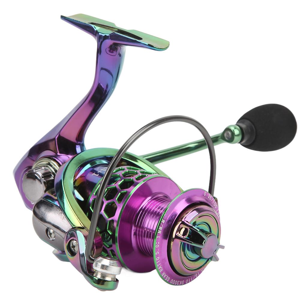 Lure Spinning Reel Metal Spinning Fishing Wheel Gapless 5.0:1 Speed Ratio Fishing Reel for Freshwater Saltwater SK3000