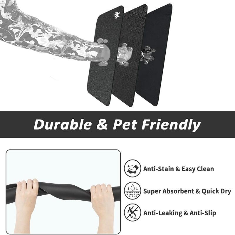 Pet Feeding Mat For Dogs Food Bowl Pad Drinking Feeding Plamat Quick Dry Waterproof Floor Mats For Dog Cat Feeder Bowl Pad
