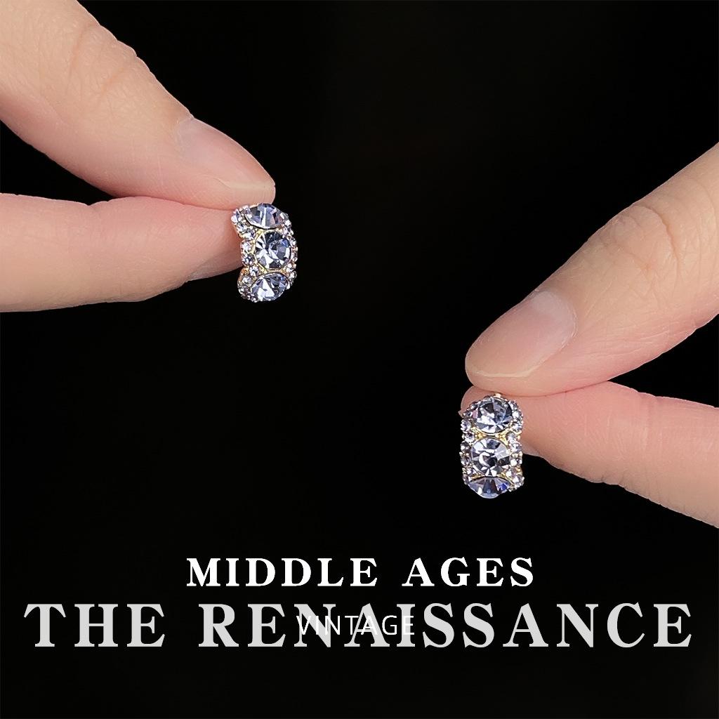 Элегантные фиолетовые серьги-пусеты с полным бриллиантом, французские ретро-серьги, женские серьги