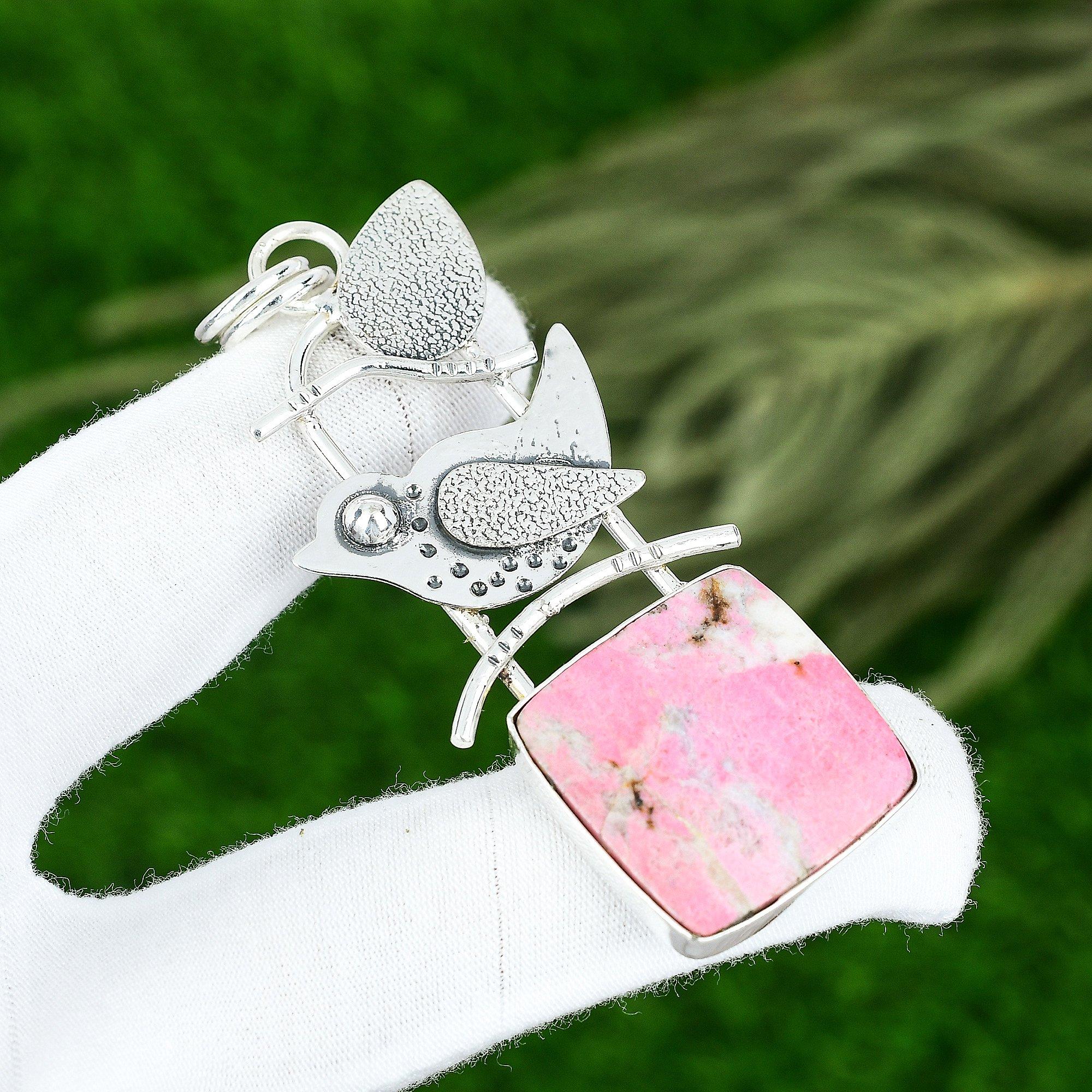 

Подвеска из стерлингового серебра с камнем тулит огранки «кушон» ручной работы для помолвки или годовщины