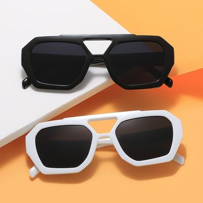 Doppelsteg Unregelmäßige Sonnenbrille Retro Personalisierte Sonnenbrille Trendige Sonnenbrille