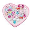 10/24/36/Set Niedliche Cartoon Acryl Kleine Ringe Herzförmige Geschenkbox Set Harz Kinderspielzeug Schmuck Das Beste Weihnachtsgeschenk Ringe