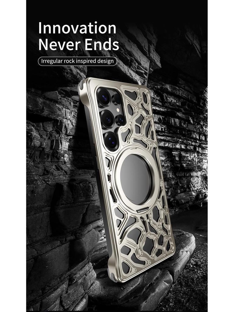 Samsung S26 Ultra Magnetic Bracket Phone Case with Metal Heat Dissipation