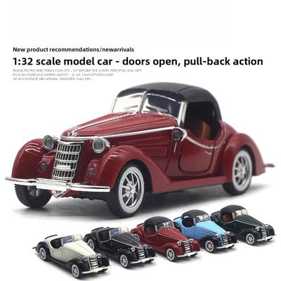 1:32 Stopowy Metalowy Retro Klasyczny Samochód Kabriolet Model Zabawka Pull-back, Międzynarodowy Model Samochodu Amazon