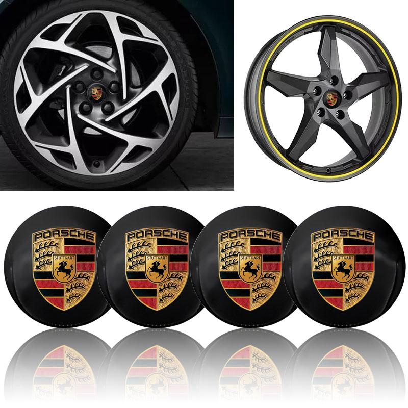 4Pcs 56MM Car Wheel Center Hub Caps Rim Caps Covers Emblem For Porsche Boxster Cayenne Panamera Macan Cayman 911 918 996 917 991