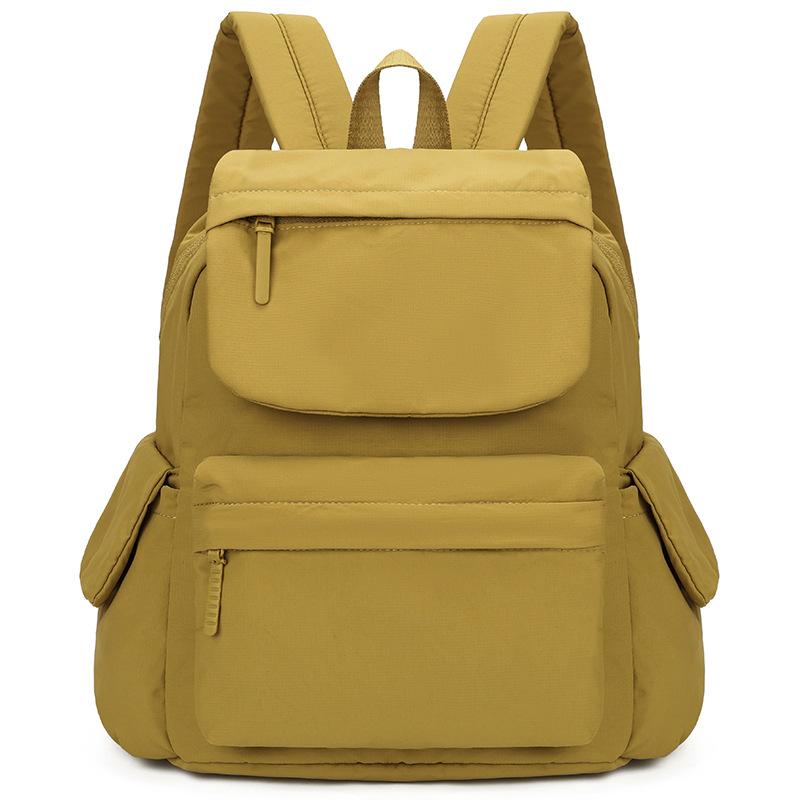Schoolbag New Casual Versatile Backpack Commuter Solid Color Simple Backpack Women's Large Capacity Lightweight Student School Bag