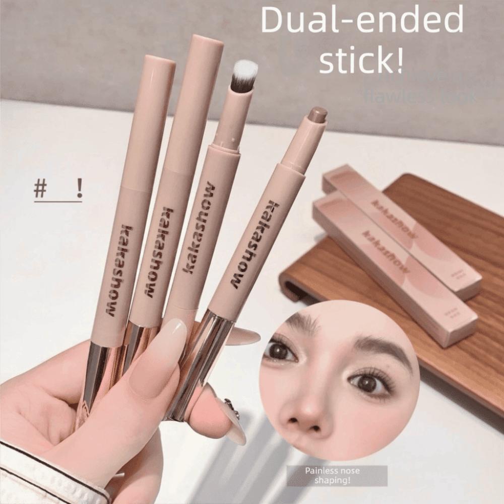 Long Lasting 3D Contouring Pen Matte Finish Waterproof Facial Contour Stick With Brush Cream-Textured Nose Shadow Contour Pen