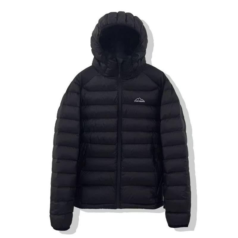 Autumn and winter white duck down short hooded down jacket peace of mind down ribs men and women couple warm jacket