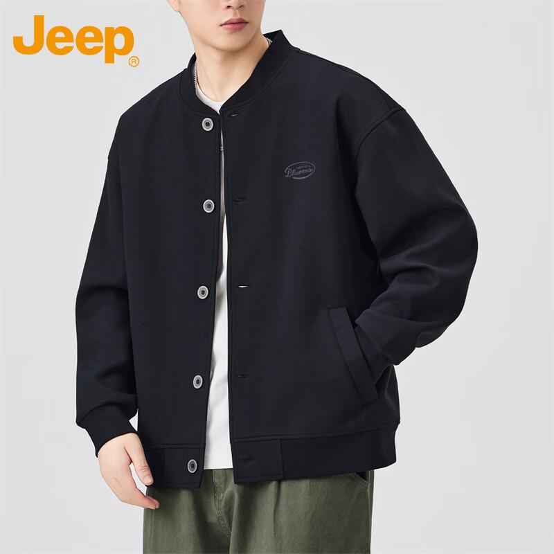 JEEP Men's Baseball Collar Cardigan Sweatshirt Jacket