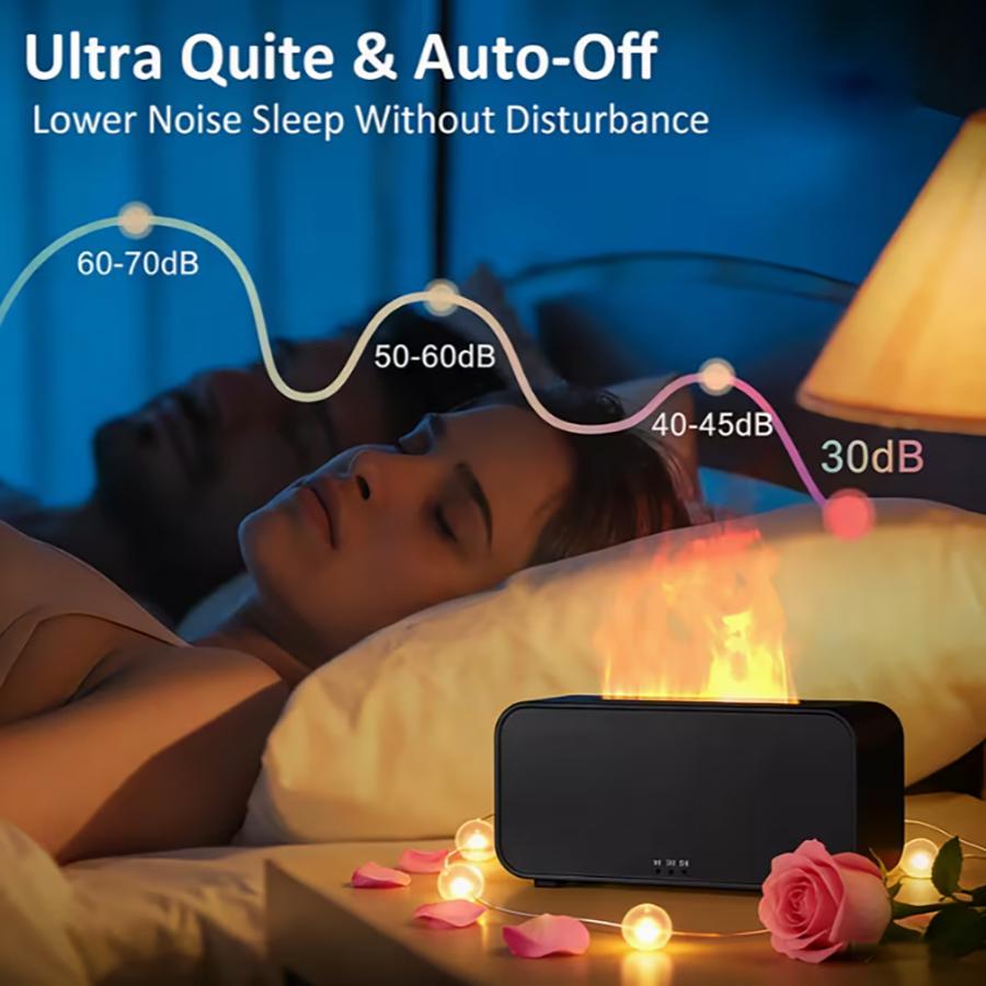 Flames Air Humidifier & Aroma Diffuser Ultra Quite & Auto-Off Lower Noise Sleep Without Disturbance Aroma Diffuser Air Humidifie