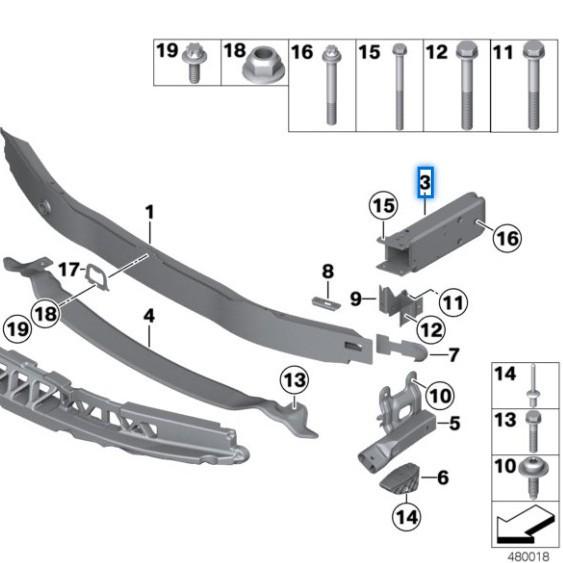 Front Bumper Bracket for BMW 3 Series F80 & 4 Series F82/F83 (51118055665, 51118055666)