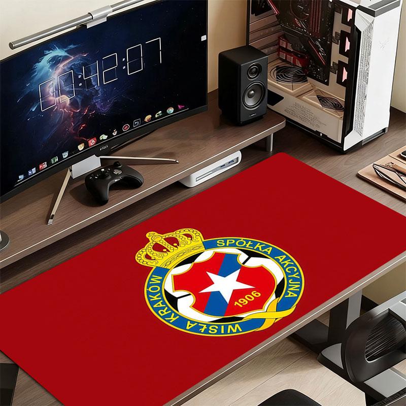 Wisla Krakow logo Mouse Pad, Large Gaming Desk Mat, Non-slip XXL Mousepad for Laptop & Tablet, Mini PC Playmat with Stitched Edges
