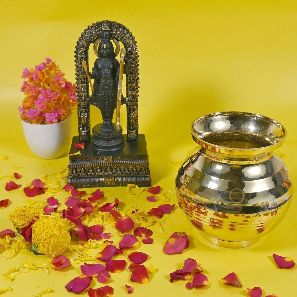 300ML Brass Shubh Lota for Puja | BPA-Free, Non-Toxic & Rust-Resistant, Ayurvedic Benefits Peetal Lota for Puja & Daily Use