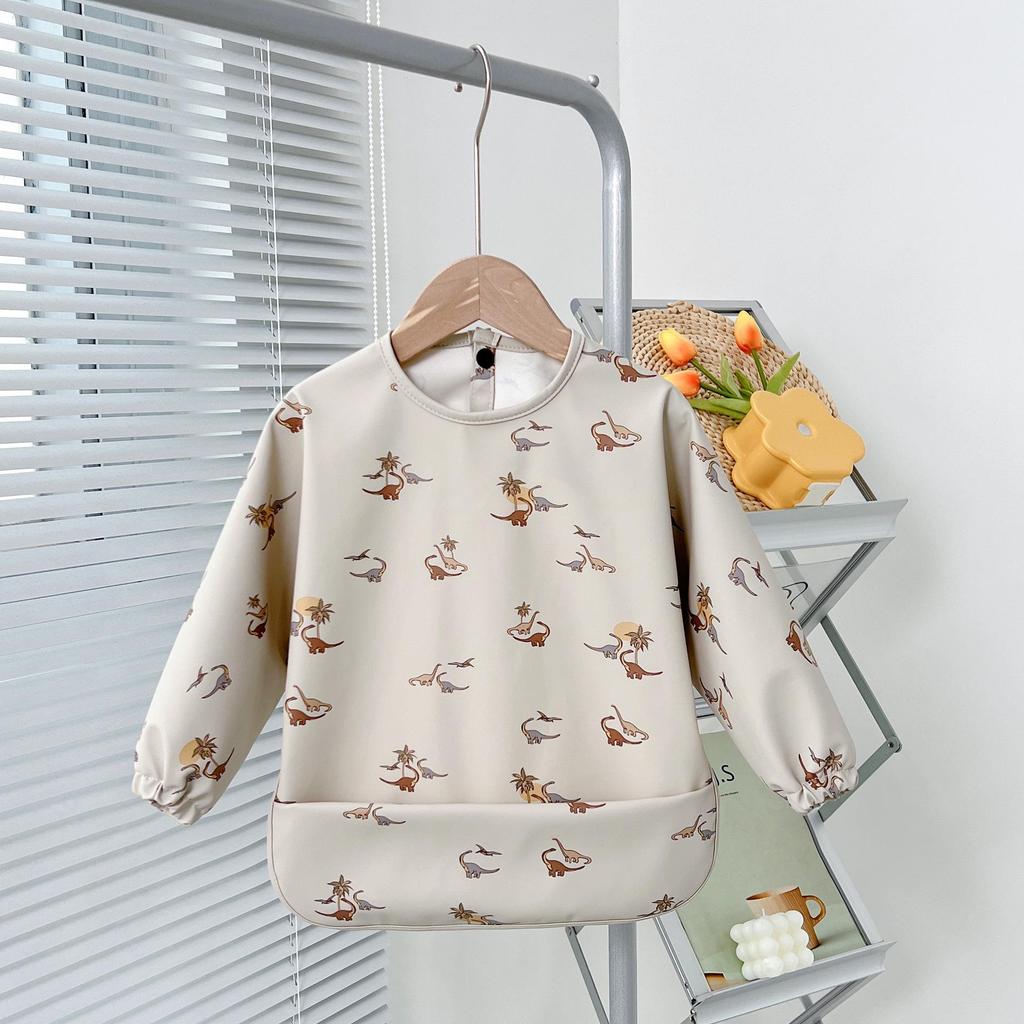 Reversible Waterproof Baby Smock & Bib - Denmark Painting Apron & Food Catcher Coverall