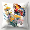 Colorful Butterfly Flower Pillowcase Single Side Print Decorative Cushion Cover For Sofa Living Room Bedroom Home Decor