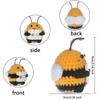 Hand Knitted Positive Energy Bee Plush Decor Keychains Home Decorations Mini Figurine Gift For Car Or Bag