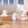 4Pcs/set Cartoon Bow Cat Animal Miniatures Resin Ornaments Fairy Garden Decoration Moss Terrarium Micro Landscape