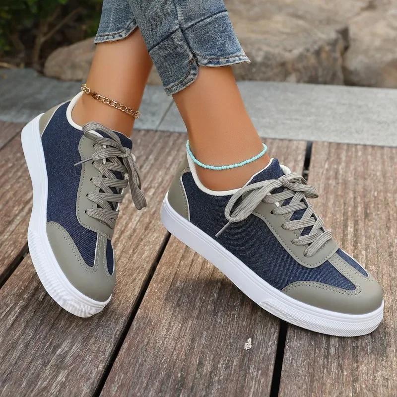 Mode Lässig Sport Outdoor Damen Schuhe 2025 Frühling und Herbst Atmungsaktiv Große Größe 36-43 Damen Einzel Schuhe Flache Schnürschuhe