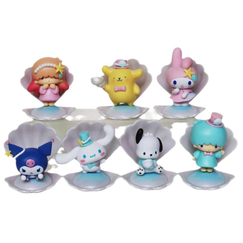 Shell Melody Doll: Cute Cartoon Japanese Style Tea Party Figure - Trendy Anime Ornament Toy