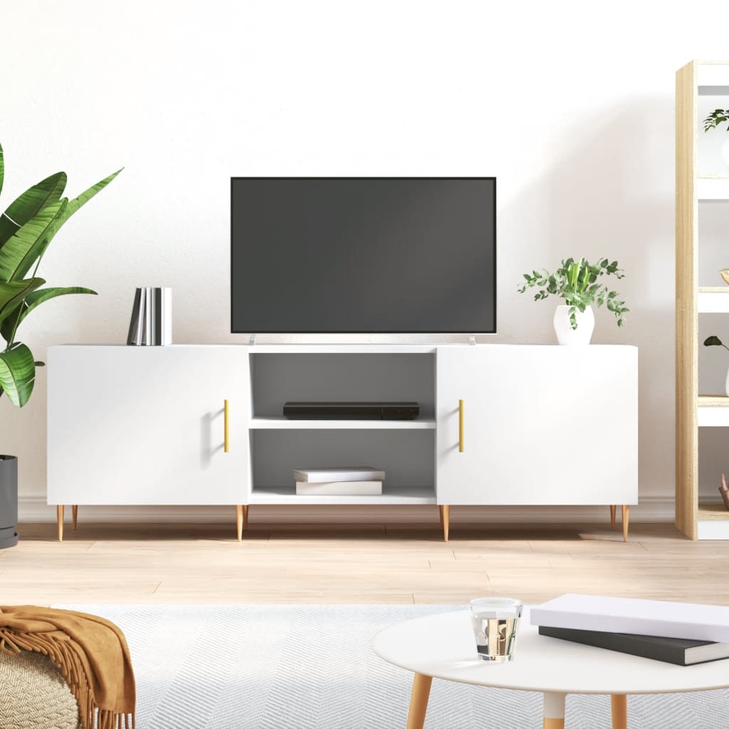 TV Stand White 150 x 30 x 50 cm Particleboard