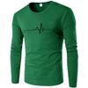 Men's Print T Shirt Long Sleeve Sweatshirt Round Neck Inner Thin Base Layer Top For Spring And Autumn Male Clothing