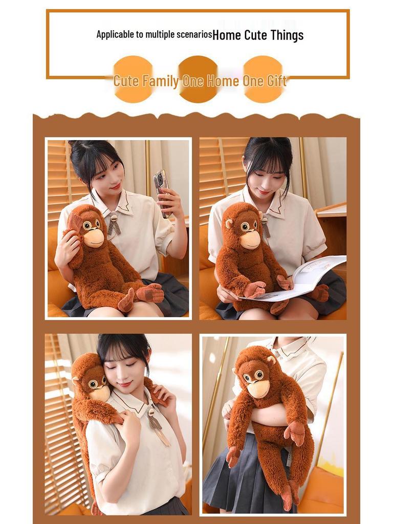 Plush Long-Armed Monkey Doll Backpack - Crossbody Bag for Women