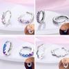 Original 925 Silver Hoops Earrings Zircon Pave Colourful Hoop Earrings For Women Fashion Jewelry Gift