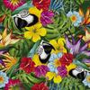 Outdoor Dekostoffe Oxford - Motiv Ara-Papagei In Blumen