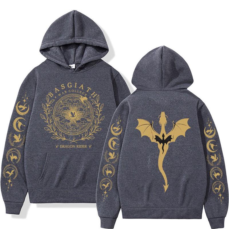 Fourth Wing Graphic Hoodies Basgiath War College Dragon Rider Sweatshirt Men Women Trend Hoodie Streetwear