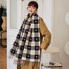 Imitation cashmere versatile love plaid scarf thickened tassel warm air conditioner shawl scarf