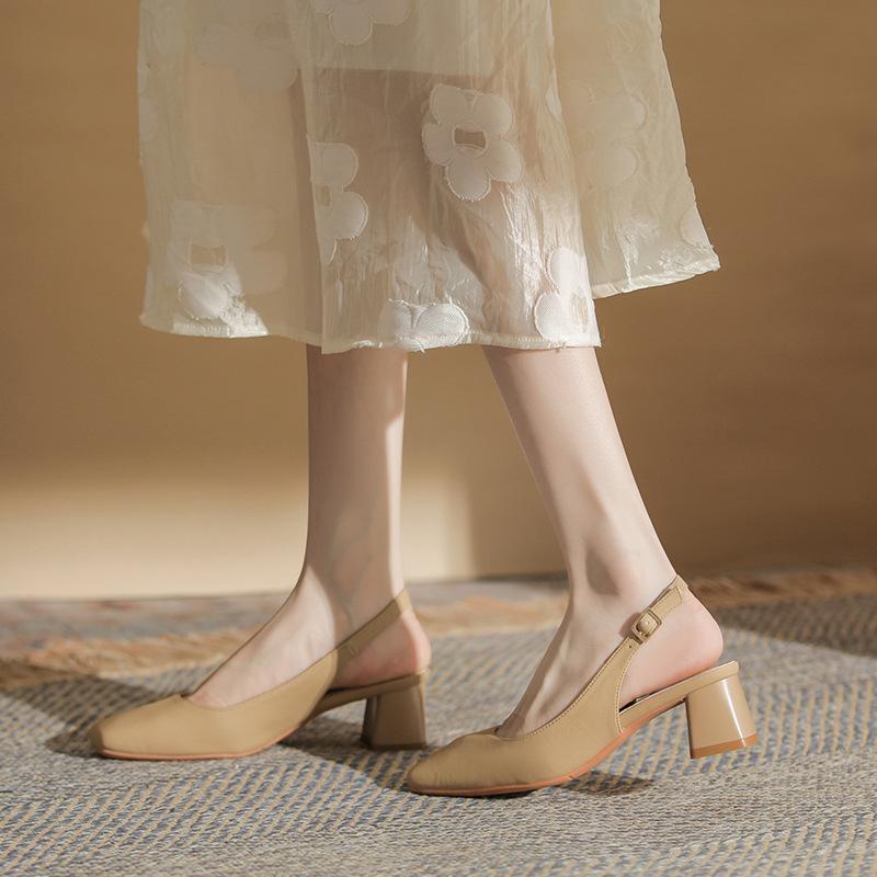 

Fashion New Pumps 2025 Women Heels Shoes Elegant Medium Heel Toe Single Shoes Comfortable Office Women s Shoes Buckle Strap 40 Sizes 40