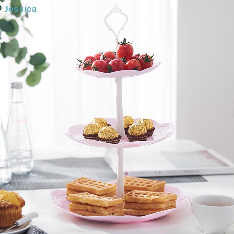 Multi-layer Metal Dessert Stand- White Porcelain Fruit/Cake Serving Platter,Party Food Display Rack for Weddings/Afternoon Tea