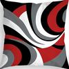 Popular Simple Geometric Abstract Red Black Striped Sofa Cushion Pillow Case Home Removable Washable