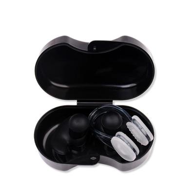 Swimming Silicone Earplug Nose Clip Set, Waterproof Spiral Earplug Box, Adult and Child Beginner Swimming Equipment
