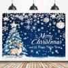 1 piece, Winter Christmas Scene Background - Merry Christmas and Happy New Year banners
