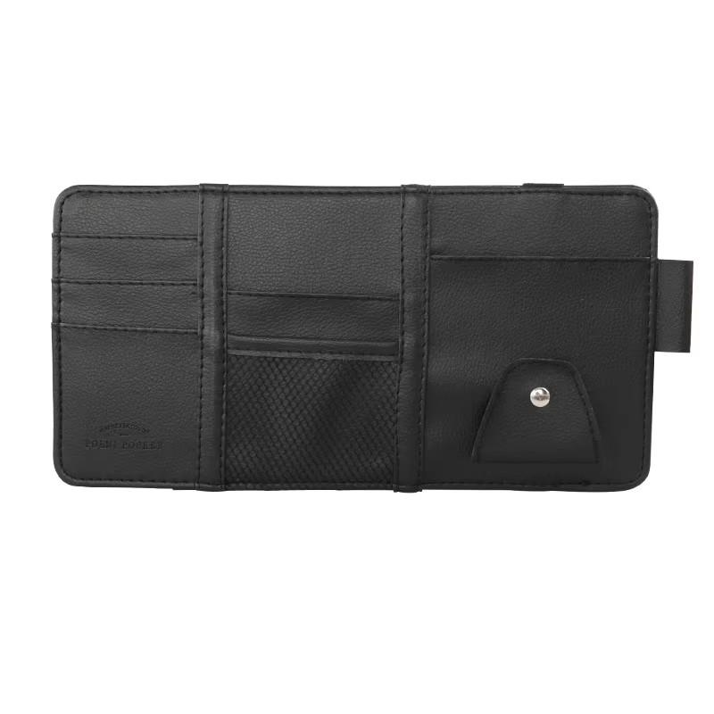 Universal Car Sun Visor Organizer PU Leather Multifunctional Storage Bag for Glasses Tickets Cards Coins Auto Interior Accessories