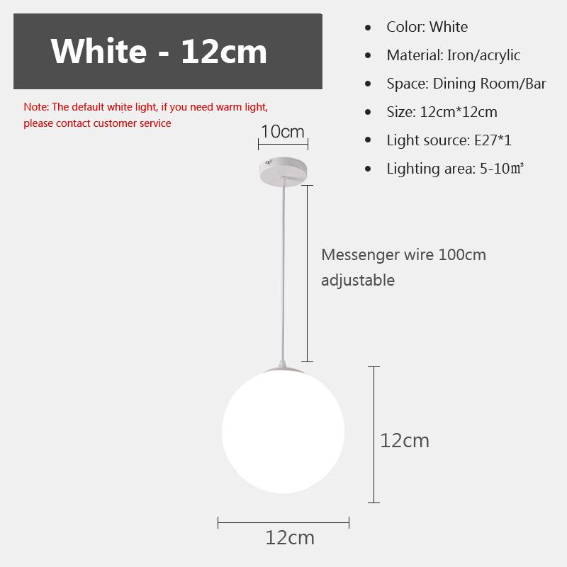 Moderne Pendelleuchten LED runde Kugel Projektlicht Verkaufsabteilung Restaurant Bar kreative weiße kugelförmige dekorative Beleuchtung