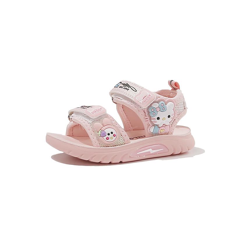 

Summer Open Toe Sandals for Baby Girls Solid Casual Soft Sole Non Slip Light Up Shoes size 22 розовый
