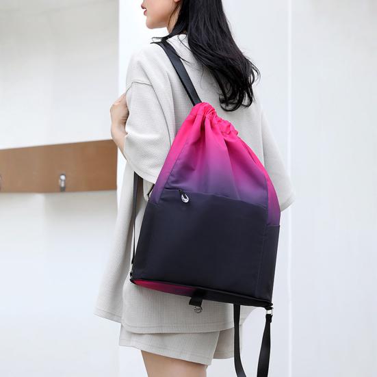 Drawstring Gym Backpack Waterproof Gradient Color Basketball Bag Foldable Sports Backpack for Men Women Soccer Training Swimmers