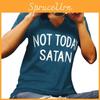 Stylish Women Not Today Satan Tee Comfortable Casual Short Sleeve V-neck Top
