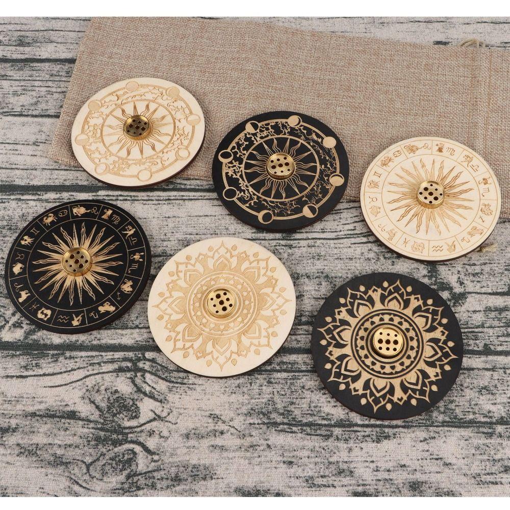 Wood Incenses Holder 10cm with 9 Different Holes Aroma Stand Room Fragrance Accessories Incense Stick Holder Home Supplies