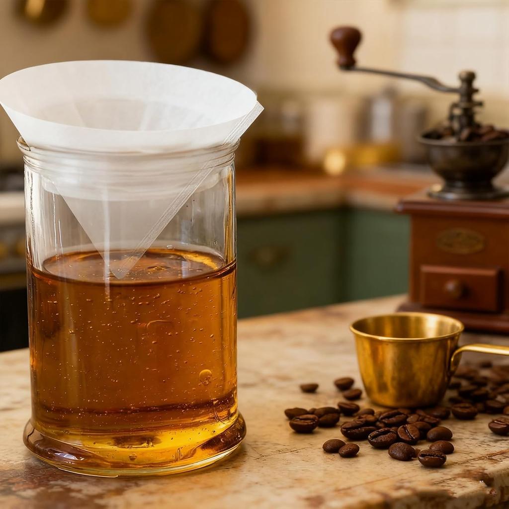 20 pcs 10 Inch Fryer Oil Filter, Non Woven Cooking Deep Oil Cones Strainer Grease Maple Syrup Beeswax Filter for Restaurant Kitchen Cafe Hotel Food