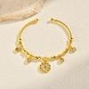 Fashion AAA Zircon Evil Eye Pendant Cuff Bracelet for Women Stainless Steel Turkish Lucky Eye Open Bangle Luxury Jewelry Gift