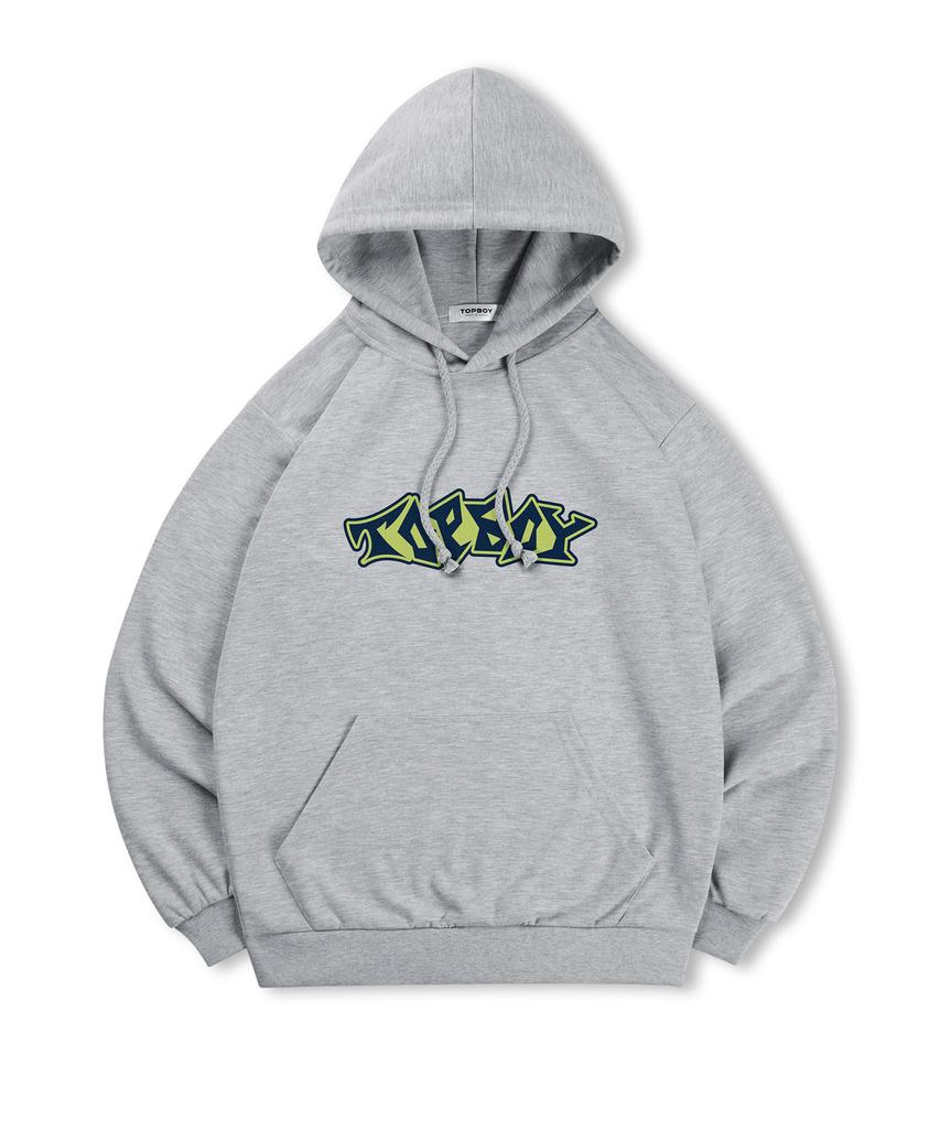 [Non-Fleece Or Fleece-Lined] Graffiti Print Hooded Sweatshirt (Type B)